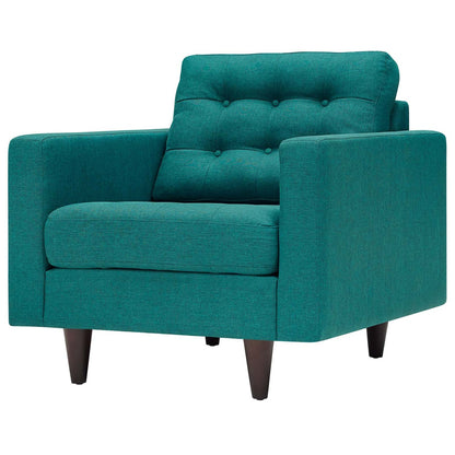 Empress Sofa and Armchairs Set of 3, Fabric, Aqua Blue 13248
