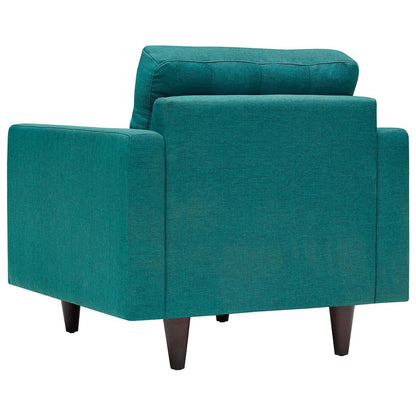 Empress Sofa and Armchairs Set of 3, Fabric, Aqua Blue 13248
