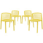 Curvy Dining Chairs Set of 4 in Yellow