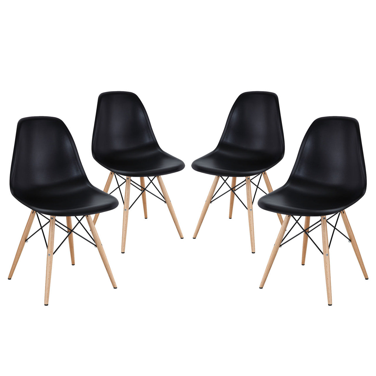 Pyramid Dining Side Chairs Set of 4 in Black