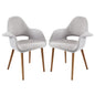 Taupe Dining Armchair Set of 2 in Light Gray