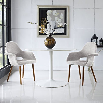 Taupe Dining Armchair Set of 2 in Light Gray