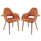 Taupe Dining Armchair Set of 2 in Orange