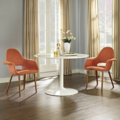 Taupe Dining Armchair Set of 2 in Orange