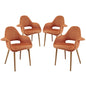 Taupe Dining Armchair Set of 4 in Orange