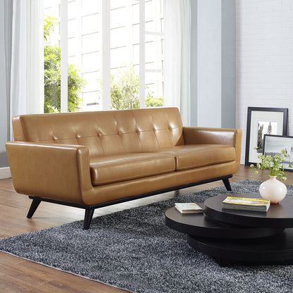 Engage Leather Sofa, Brown