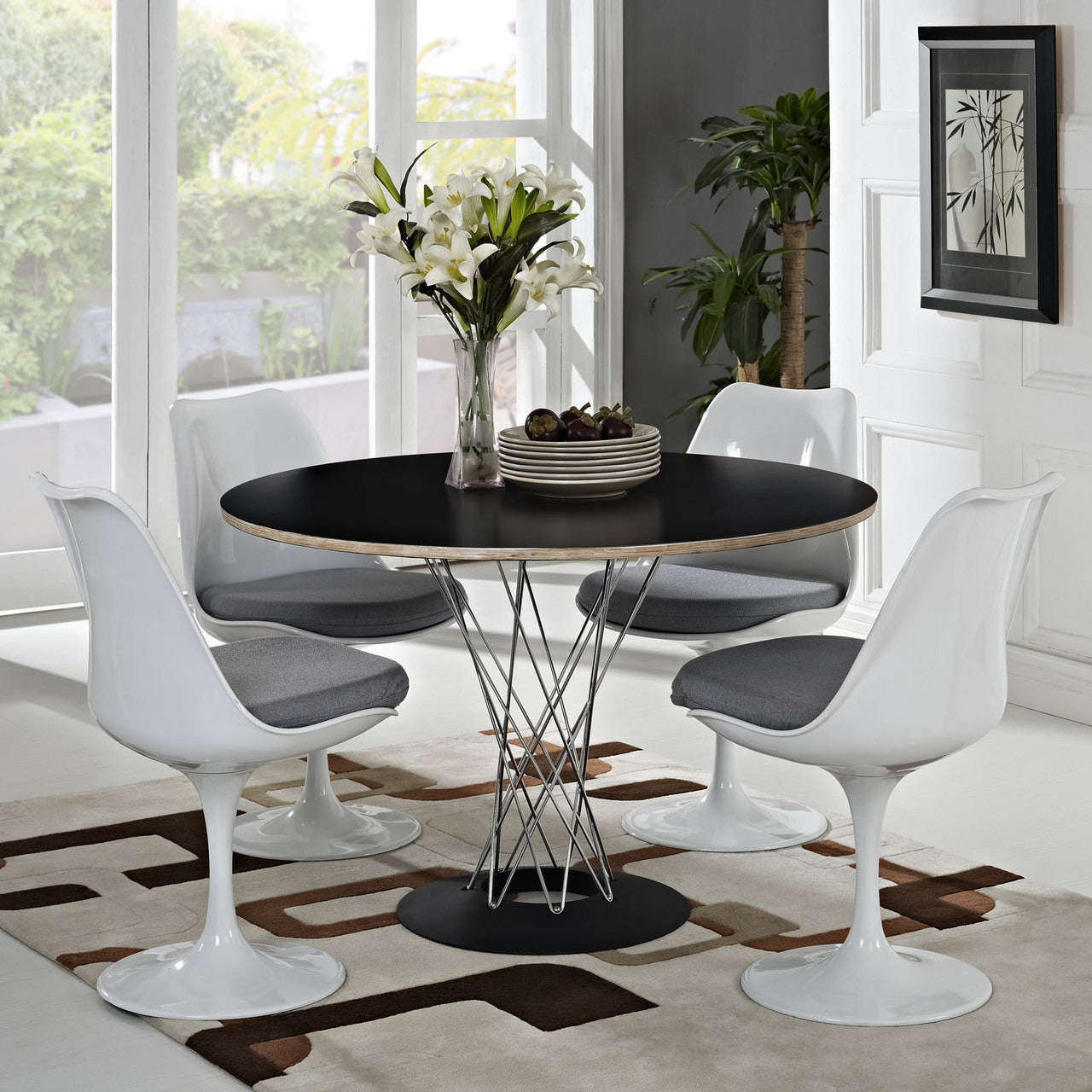Lippa Dining Side Chair Set of 4 in Gray