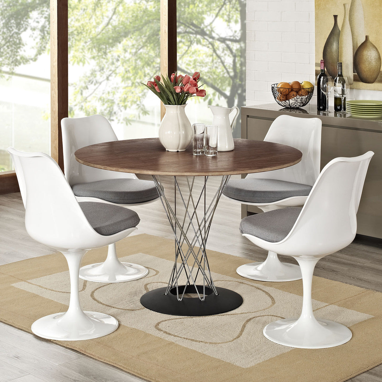 Lippa Dining Side Chair Set of 4 in Gray