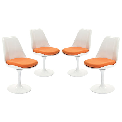Lippa Dining Side Chair Set of 4 in Orange