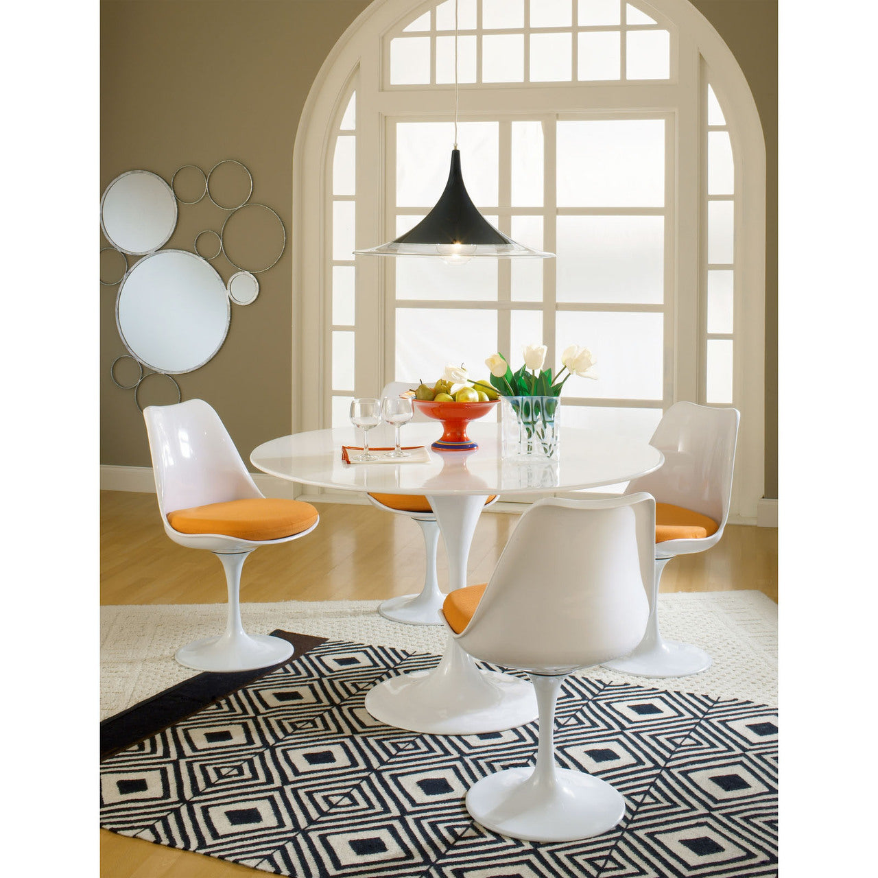 Lippa Dining Side Chair Set of 4 in Orange
