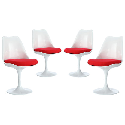 Lippa Dining Side Chair Set of 4 in Red