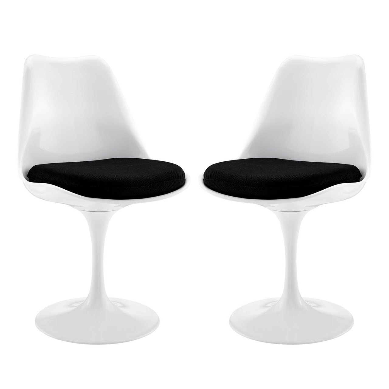Lippa Dining Side Chair Set of 2, Black Plastic