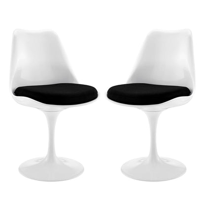 Lippa Dining Side Chair Set of 2, Black Plastic