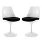 Lippa Dining Side Chair Set of 2, Black Plastic