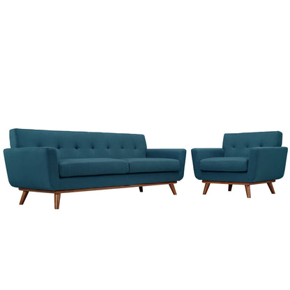 Engage Armchair and Sofa Set of 2 in Azure