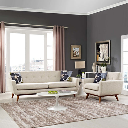 Engage Armchair and Sofa Set of 2, Fabric, Beige 13249