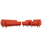 Engage Armchairs and Sofa Set of 3 in Atomic Red