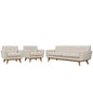Engage Armchairs and Sofa Set of 3, Fabric, Beige 13251