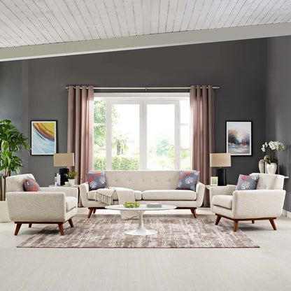 Engage Armchairs and Sofa Set of 3, Fabric, Beige 13251
