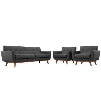 Engage Armchairs and Sofa Set of 3 in Gray