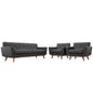 Engage Armchairs and Sofa Set of 3 in Gray