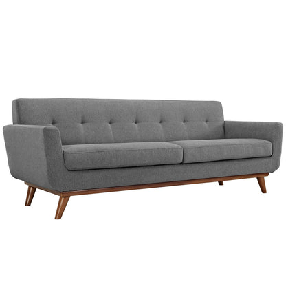 Engage Armchairs and Sofa Set of 3, Grey Fabric