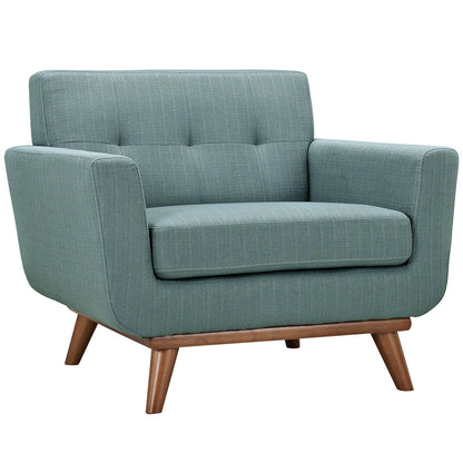 Engage Armchairs and Sofa Set of 3, Blue Fabric