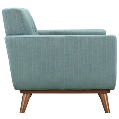 Engage Armchairs and Sofa Set of 3, Blue Fabric