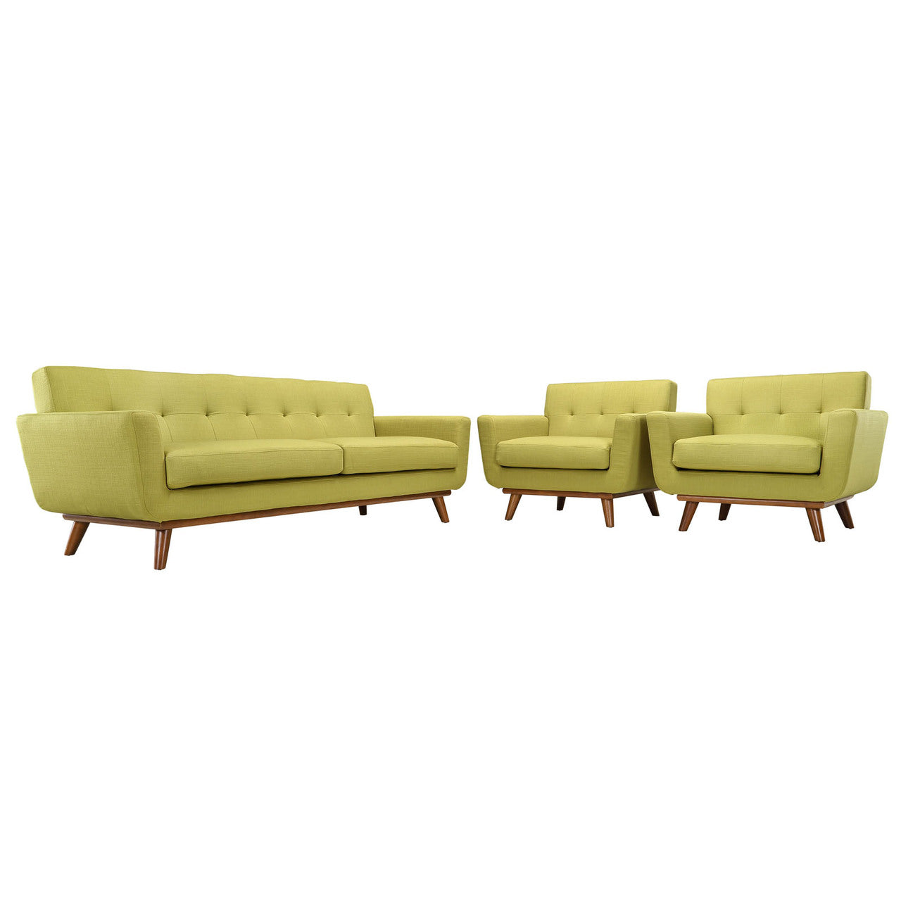 Engage Armchairs and Sofa Set of 3 in Wheatgrass