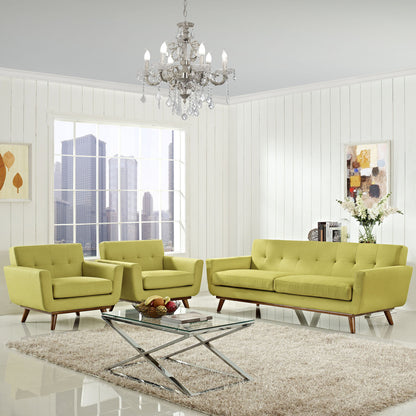 Engage Armchairs and Sofa Set of 3 in Wheatgrass