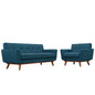 Engage Armchair and Loveseat Set of 2 in Azure
