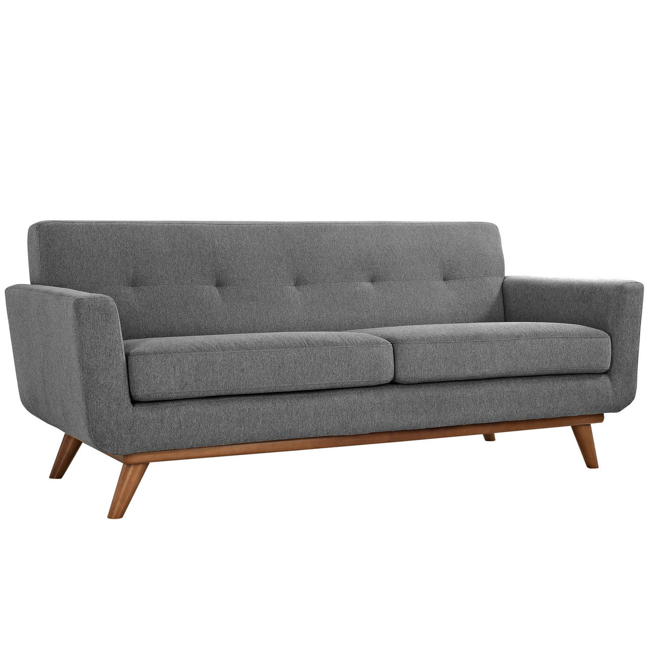 Engage Armchair and Loveseat Set of 2, Grey Fabric