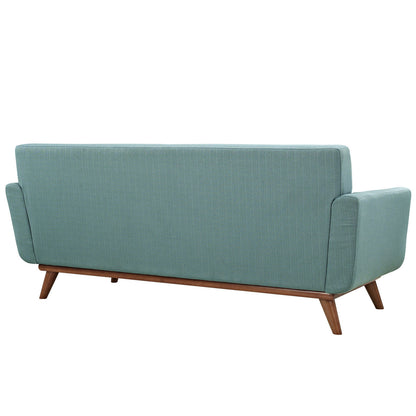 Engage Armchair and Loveseat Set of 2, Blue Fabric