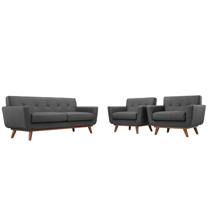 Engage Armchairs and Loveseat Set of 3 in Gray
