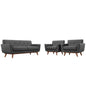 Engage Armchairs and Loveseat Set of 3 in Gray