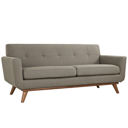 Engage Armchairs and Loveseat Set of 3, Granite Grey Fabric