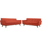 Engage Loveseat and Sofa Set of 2, Red Fabric