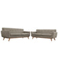 Engage Loveseat and Sofa Set of 2, Granite Grey Fabric