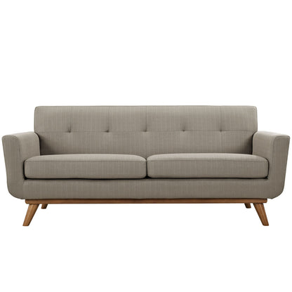Engage Loveseat and Sofa Set of 2, Granite Grey Fabric