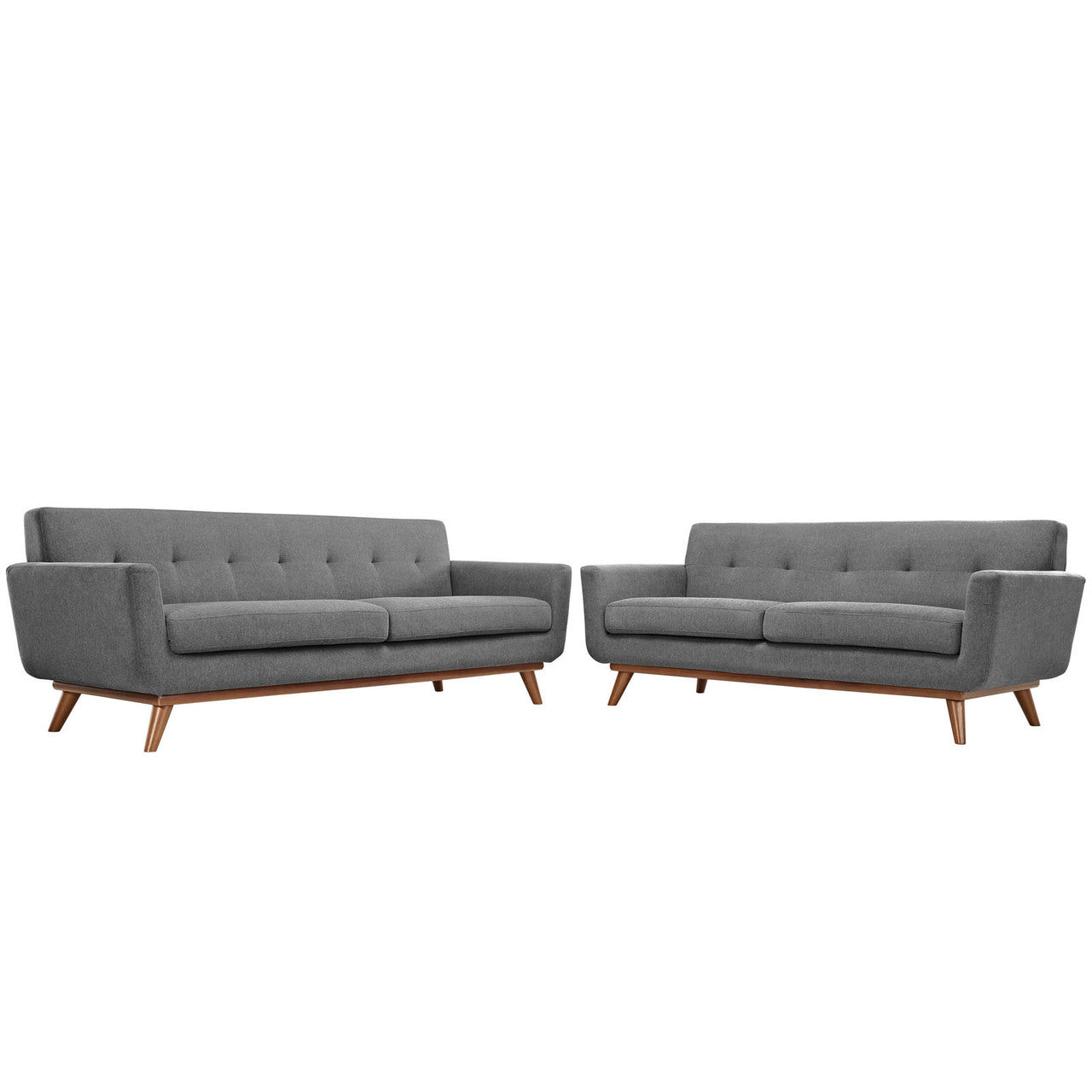 Engage Loveseat and Sofa Set of 2, Blue Fabric