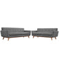 Engage Loveseat and Sofa Set of 2, Blue Fabric
