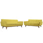 Engage Loveseat and Sofa Set of 2, Yellow Fabric