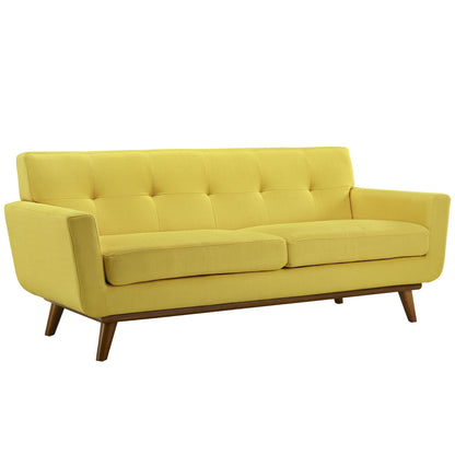 Engage Loveseat and Sofa Set of 2, Yellow Fabric