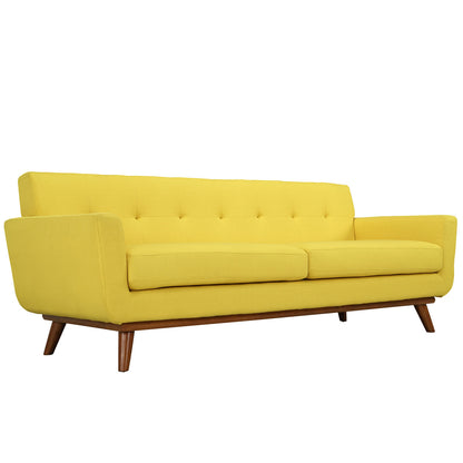 Engage Loveseat and Sofa Set of 2, Yellow Fabric