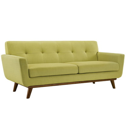 Engage Loveseat and Sofa Set of 2, Green Fabric