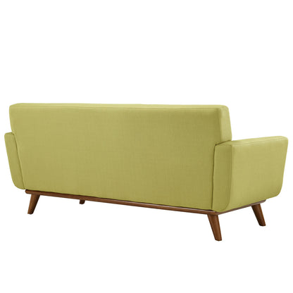 Engage Loveseat and Sofa Set of 2, Green Fabric