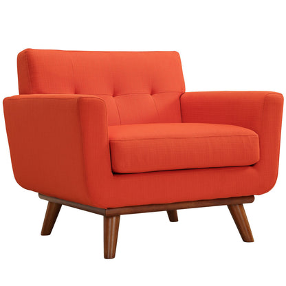 Engage Sofa Loveseat and Armchair Set of 3, Red Fabric