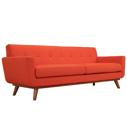 Engage Sofa Loveseat and Armchair Set of 3, Red Fabric