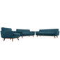 Engage Sofa Loveseat and Armchair Set of 3 in Azure