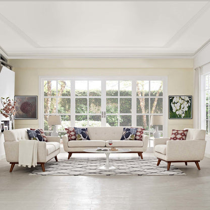 Engage Sofa Loveseat and Armchair Set of 3, Fabric, Beige 13255